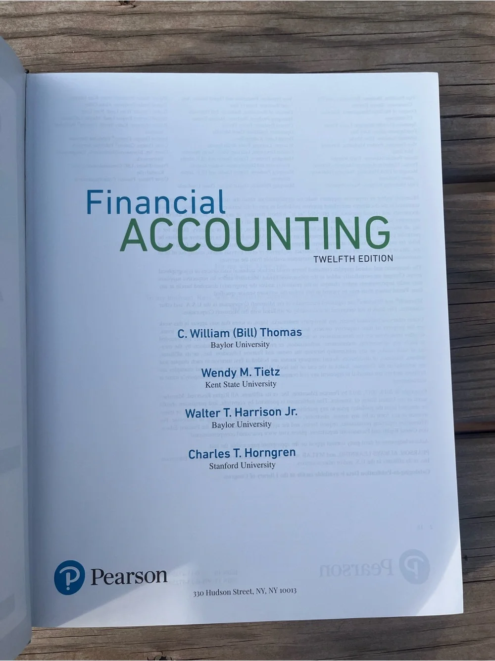 Financial Accounting Textbook - Teal - Thomas, Tietz, Harrison Twelfth Edition